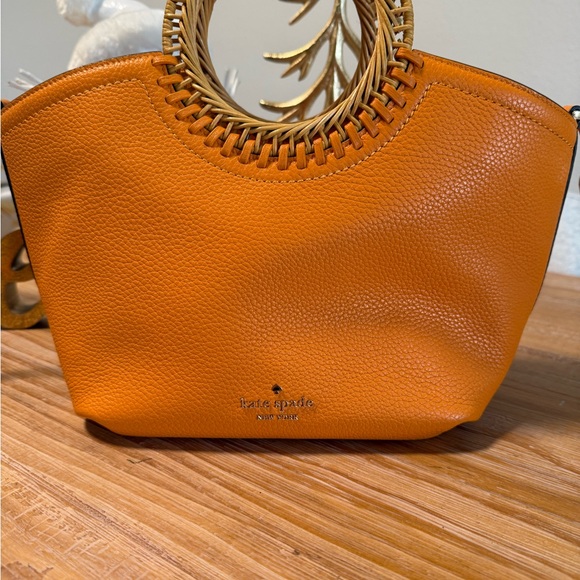 Orange Woven Handle Women's Bag - Picture 4 of 10